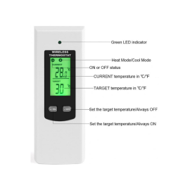 Termostat digitalni bežični 0-70°C 230VAC 16A