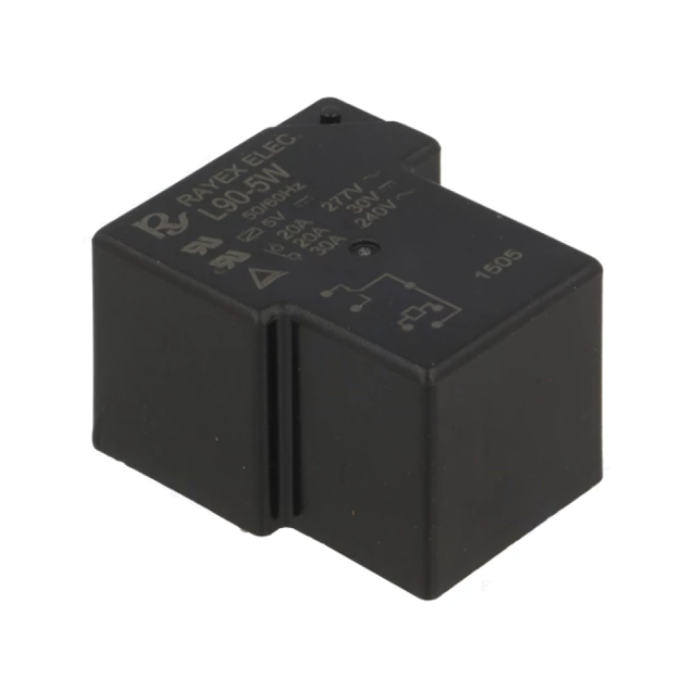 Relej 5VDC 30A 1xU 27R PCB L90-5W Rayex Relej 5VDC 30A 1xU 27R PCB L90-5W Rayex
