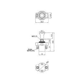 Prekidač potezni ON-OFF 2pin M3 12VDC 10A; 15,7mm 