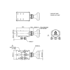 Prekidač potezni ON-OFF 4pin M4 12VDC 30A