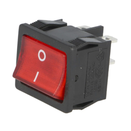 Prekidač vaga ON-OFF 2x2pin 6A 230V crveni s tinj.