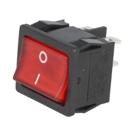 Prekidač vaga ON-OFF 2x2pin 6A 230V crveni s tinj.