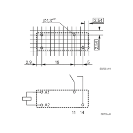 Relej 24VDC 8A 1xU 2270R V23061-A1007-A302 Schrack