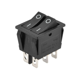 Prekidač vaga 2xON-OFF 2x3pin 230V 16A crni