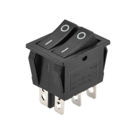 Prekidač vaga 2xON-OFF 2x3pin 230V 16A crni