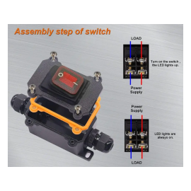 Prekidač za kabel ON-OFF 230V 16A IP66 s crv. tinj