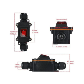 Prekidač za kabel ON-OFF 230V 16A IP66 s crv. tinj