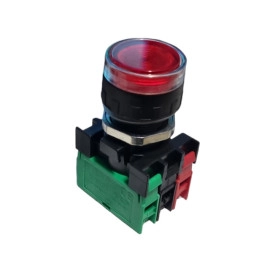 Tipkalo pritisno ravno LED 230VAC 1NC+1NO crveno