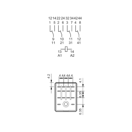 Relej 24VDC 7A 4xU 600R Finder 55.34.9.024.0090