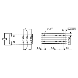 Relej 24VDC 8A 2xU 1440R RT424024 Schrack