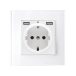 Utičnica P/Ž ŠUKO 16A + 2xUSB 2.1A; bijela + kutij