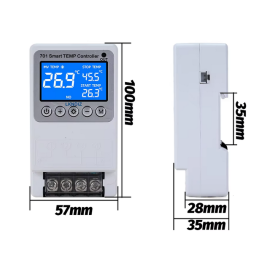 Termostat digitalni -19-120°C 230VAC 10A za šinu