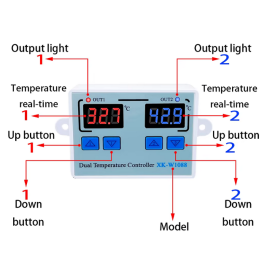 Termostat digitalni dupli -55-120°C 12VDC 10A
