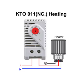 Termostat bimetalni 0-60°C, grijanje, za šinu