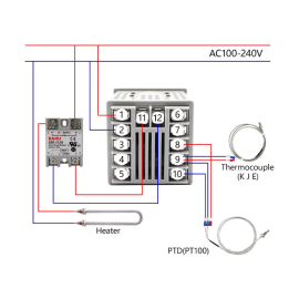 Termostat digitalni 0-1372°C 230VAC 3A TC4S+dodaci