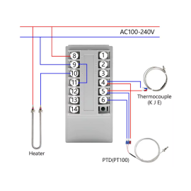 Termostat digitalni 0-1372°C 230VAC 3A TC4H+dodaci