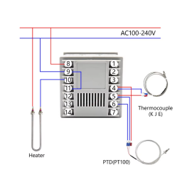 Termostat digitalni 0-1372°C 230VAC 3A TC4M+dodaci
