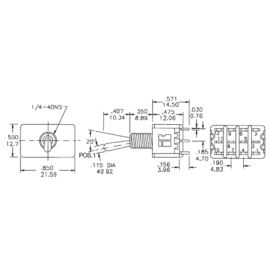 Prekidač KIP ON-OFF-ON 4P3T 3x4pin 125VAC 5A