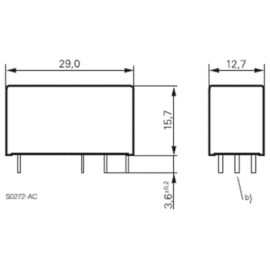Relej 12VDC 8A 2xU bistabilni RT424F12 Schrack 