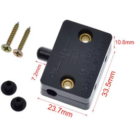 Prekidač / taster za vrata; NC 1A / 250V; crni