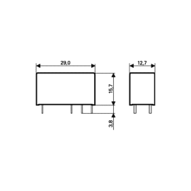 Relej 12VDC 8A 2xU 360R RT424012 Schrack