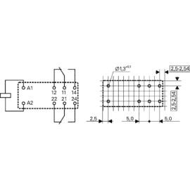 Relej 12VDC 8A 2xU 360R RT424012 Schrack