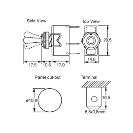 Prekidač KIP ON-OFF 1x2pin 230V 16A IP67; Bulgin
