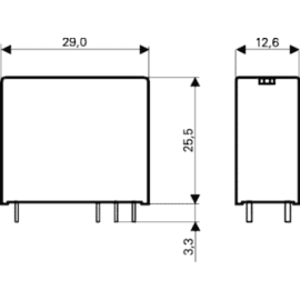 Relej 12VDC 8A 2xU 270R RP421012 Schrack