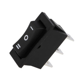 Taster vaga (ON)-OFF-(ON) 1x3pin 250VAC 10A crni