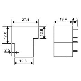 Relej 12VDC 30A 1xU 155R L90-12W Rayex