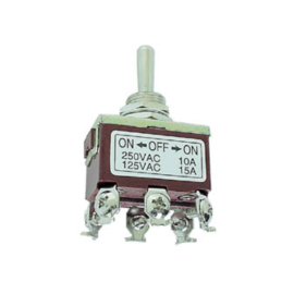 Taster KIP TSP 230VAC 10A (ON)-OFF-(ON) DPDT 2x3