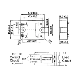 Solid state relej 24-480VAC 3-32VDC 50A WG480-D50Z