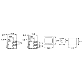 Prekidač vaga ON-OFF 2x2pin 10A 250V crni