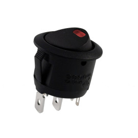 Prekidač vaga OFF-ON 230V 10A okrug. s tinj. crven