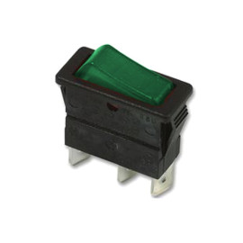 Prekidač vaga ON-OFF 1x3pin 16A 230V s tinj. zelen