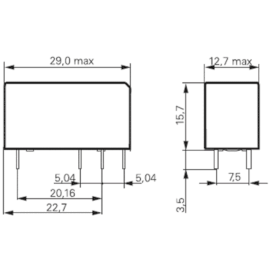 Relej 12VDC 16A 1xU 360R RZ03-1C4-D012 Schrack