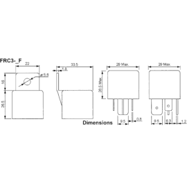Relej auto 12VDC / 70A 80R 1,8W 29x29x26.5mm