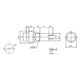 Taster potisni OFF-(ON) 250V 1A crni NO okrugli