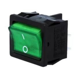 Prekidač vaga ON-OFF 2x2pin 230V 6A zelen s tinj.