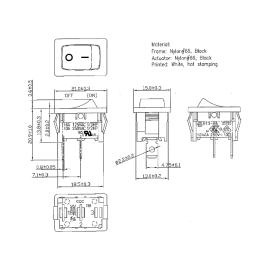 Taster vaga OFF-(ON) 1x2pin 250V 10A crni