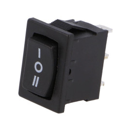 Taster vaga (ON)-OFF-(ON) 1x3pin 230VAC 6A crni