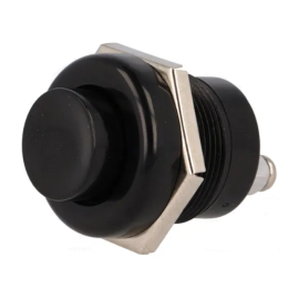 Taster potisni 12VDC 10A crni NO okrugli IP40