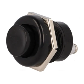 Taster potisni 12VDC 10A crni NO okrugli IP40