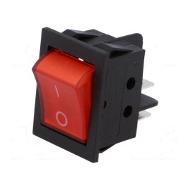 Prekidač vaga ON-OFF 2x2pin 15A 230V crven s tinj.