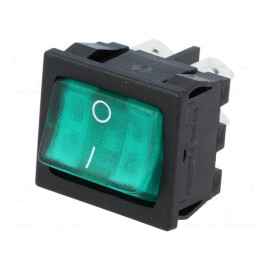 Prekidač vaga ON-OFF 2x2pin 10A 250V zelen s tinj.