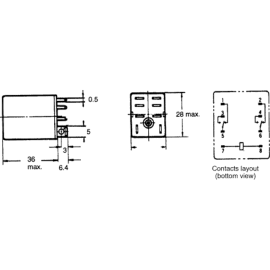 Relej 12VDC 5A/230VAC 2xU; CNC; LY2-12DC