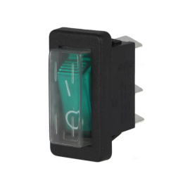 Prekidač vaga ON-OFF 1x3pin 230V 16A zelen s tinj.