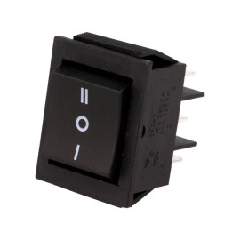Prekidač vaga ON-OFF-ON 2x3PIN 15A 250V crni