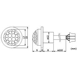 Senzor pokreta PIR 12VDC 31W 2,6A 8m 100° 5s-8min