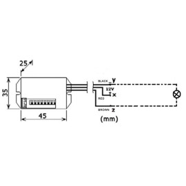 Senzor pokreta PIR 12VDC 31W 2,6A 8m 100° 5s-8min